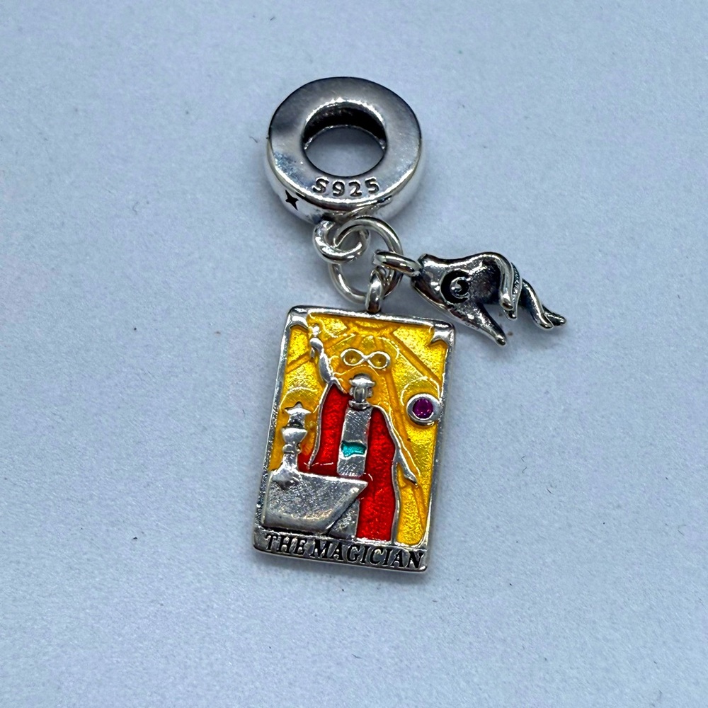 Silver Magician Tarot Bracelet Charm